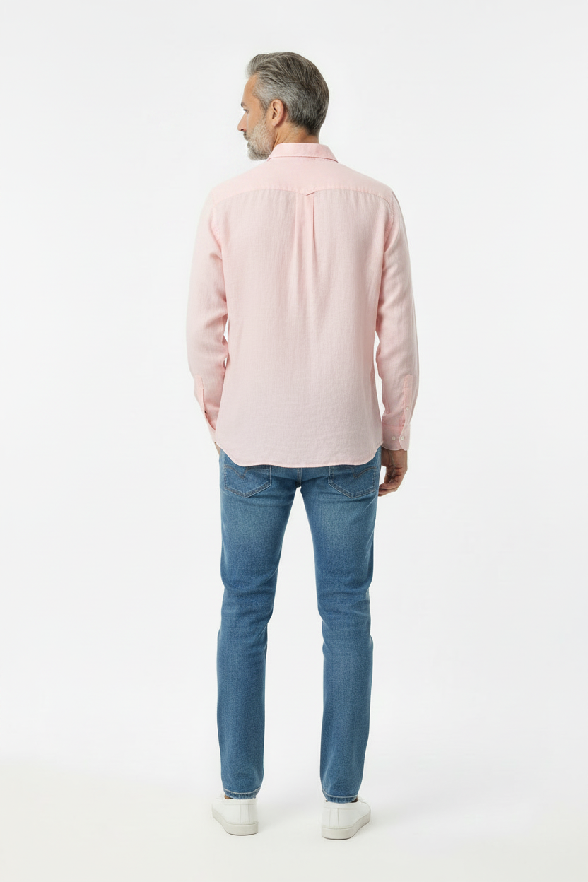 Vercini Linen Spread Collar Shirt
