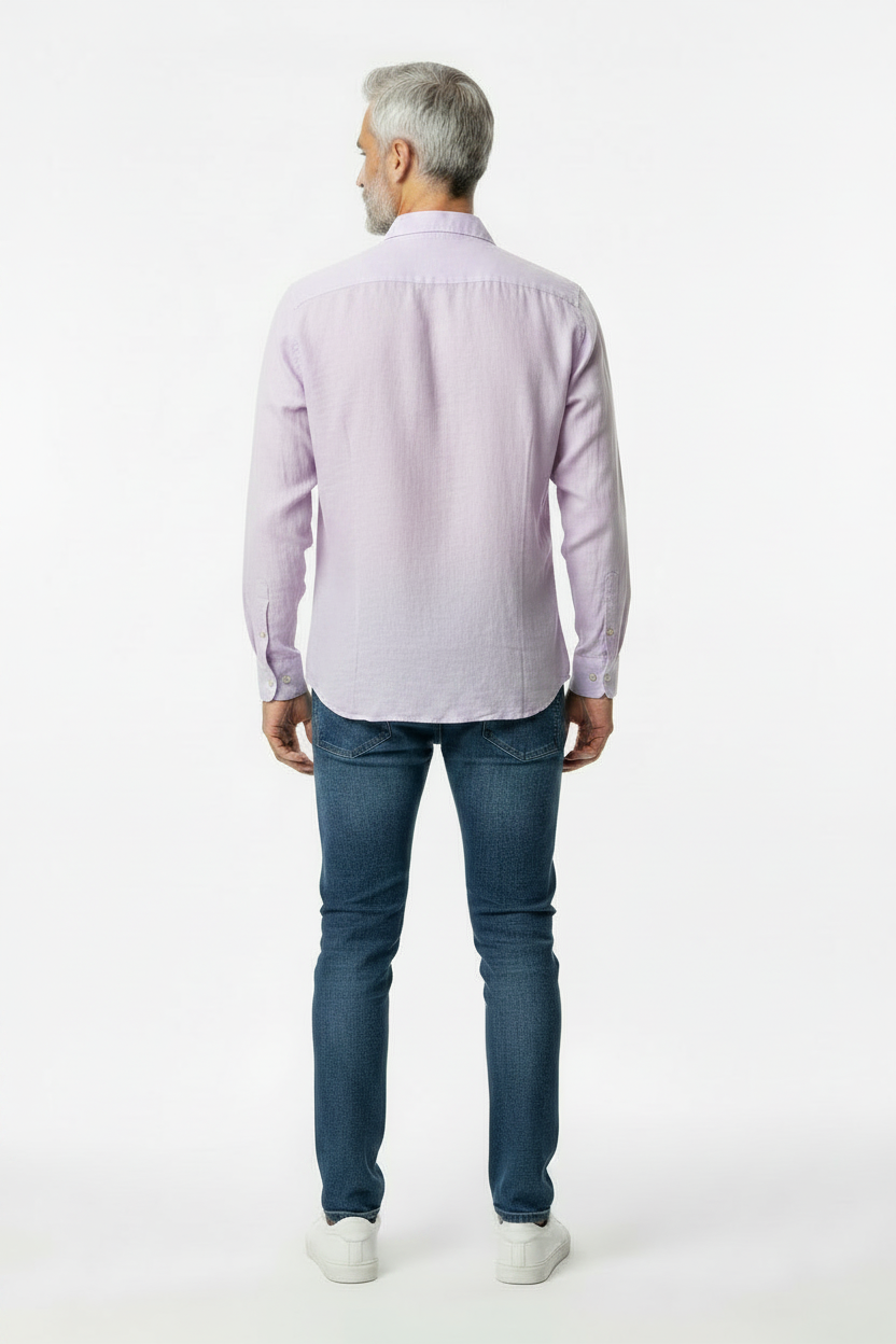 Vercini Linen Spread Collar Shirt