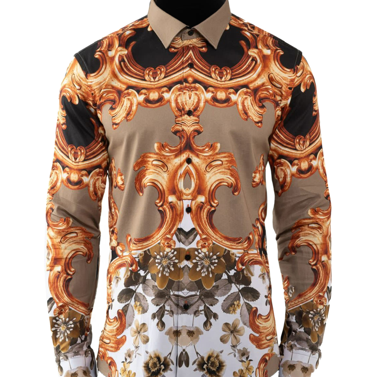 Baroque Brilliance Cotton Men's Casual Shirt CASUAL SHIRT Vercini