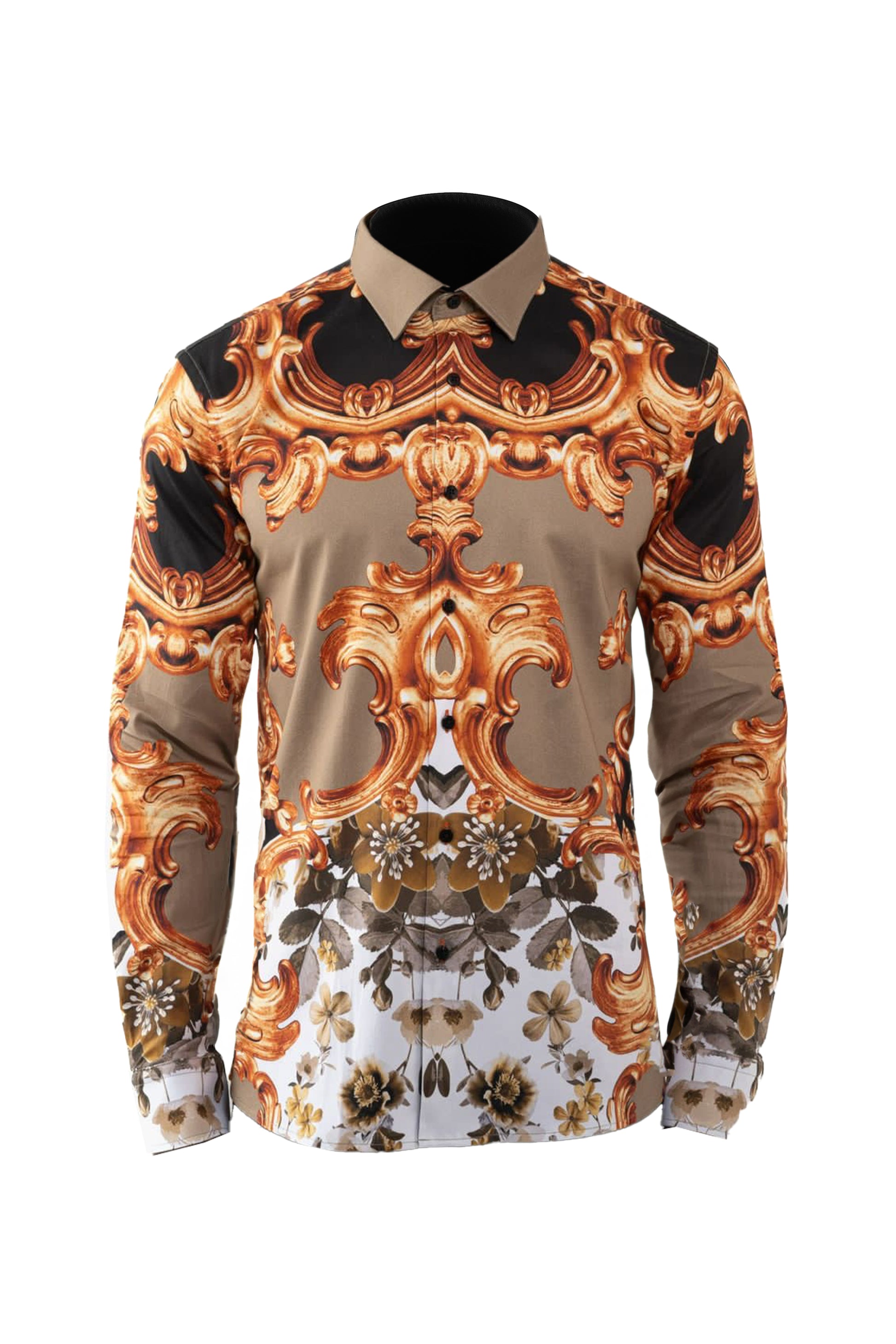 Baroque Brilliance Cotton Men's Casual Shirt CASUAL SHIRT On Sale 30% Off Vercini
