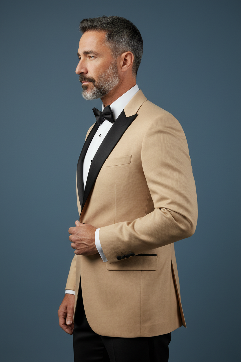 Beige Tuxedo Pose 3