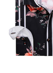 BLACK SHIRT WITH FLOWERS