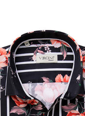 BLACK SHIRT WITH FLOWERS