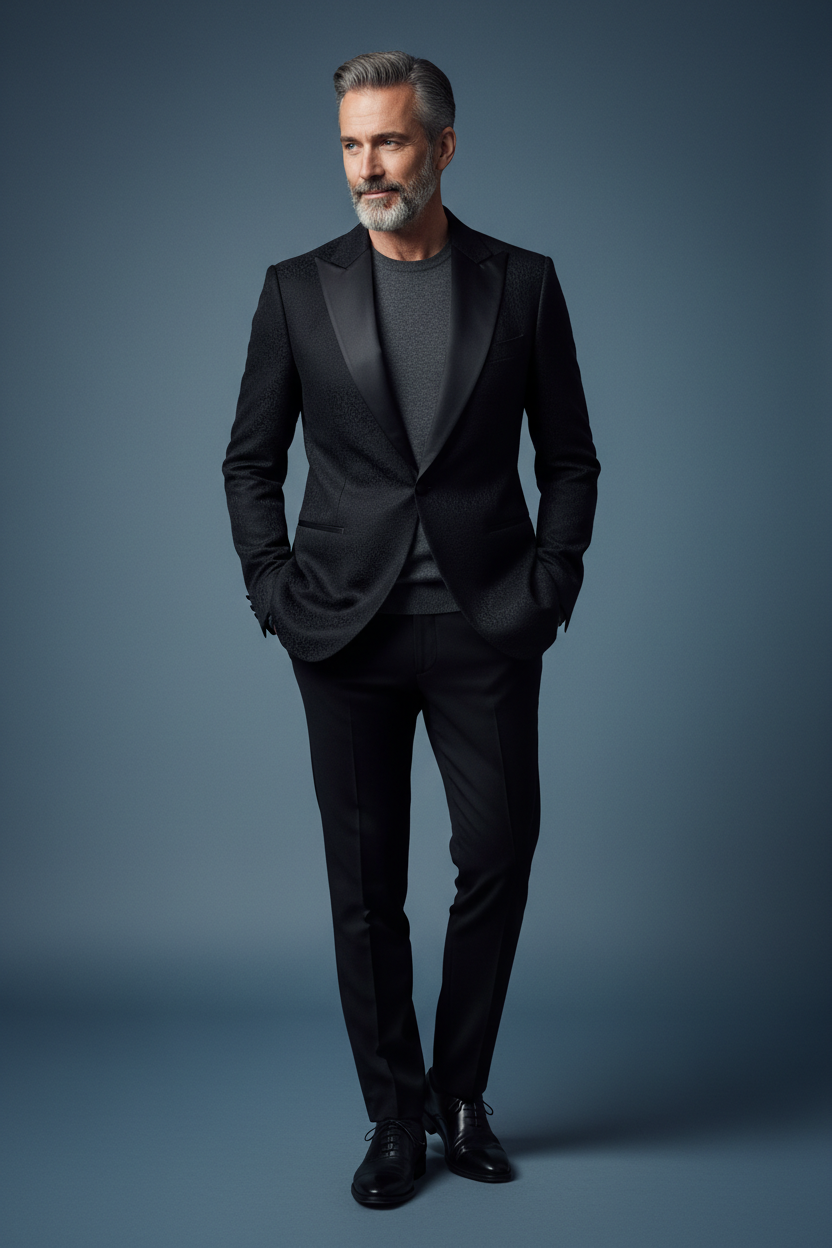 Black Blazer Peak Lapel - Hands in Pockets