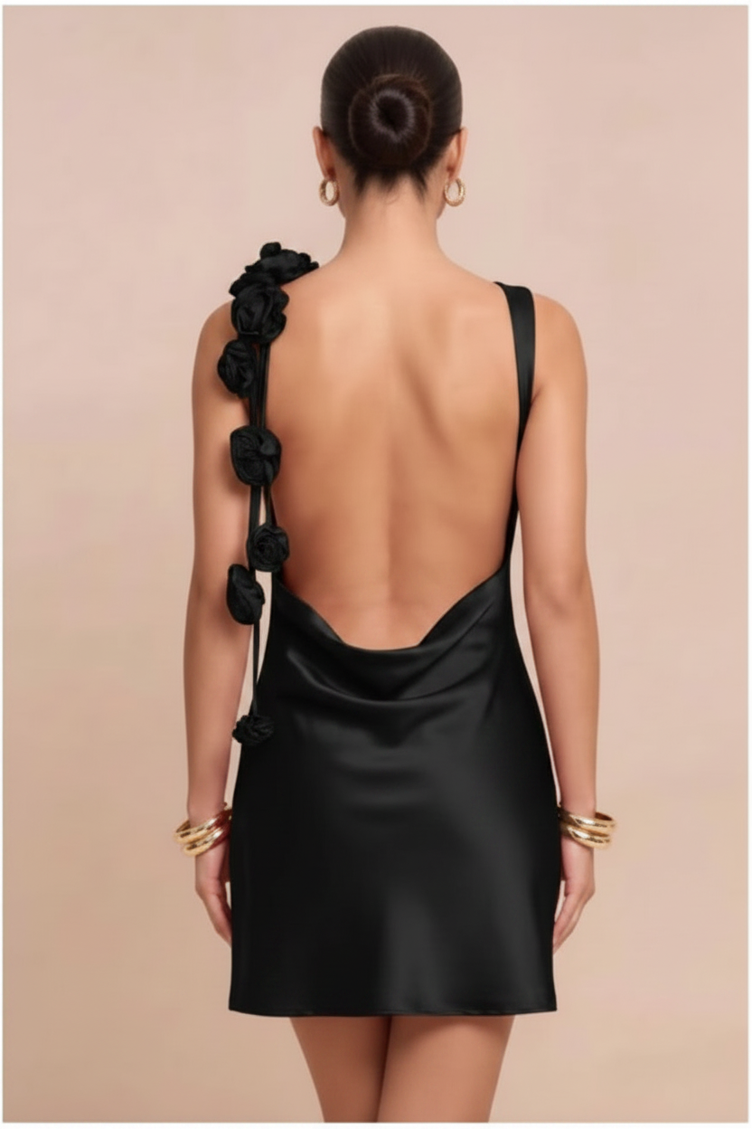 Black dress back view
