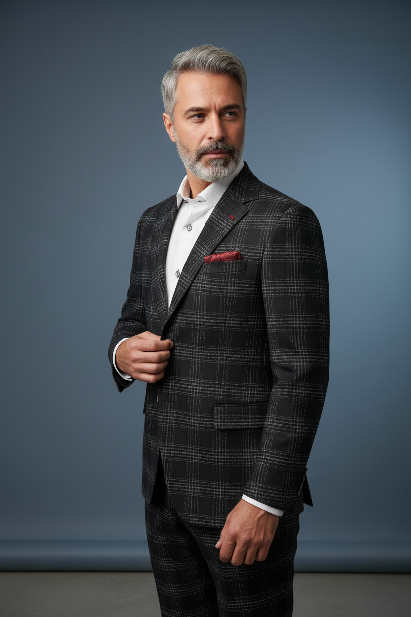 Black Plaid Detail Shot