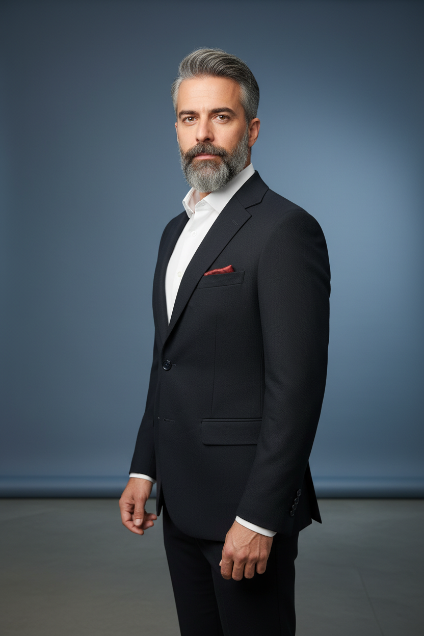 Black Sport Jacket Side Angle