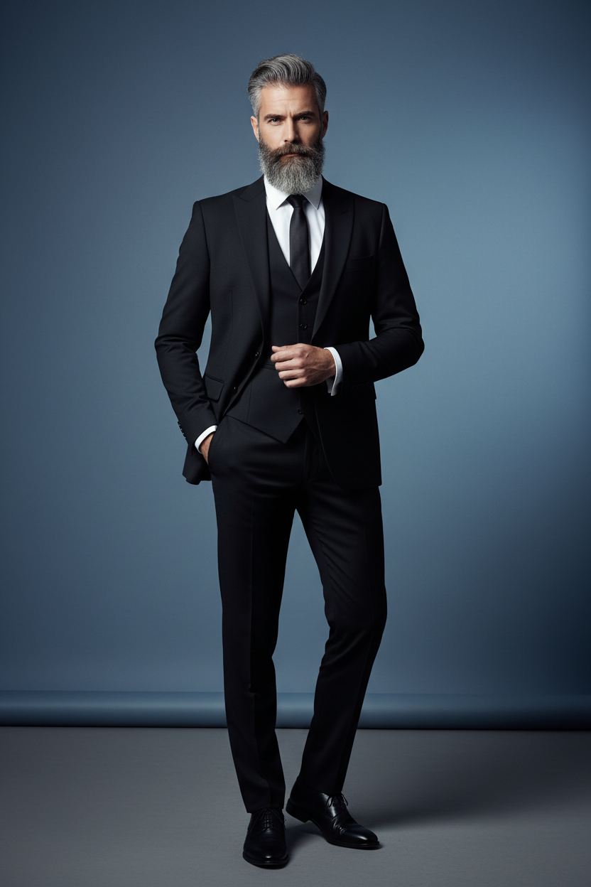 Black Suit - Unbuttoned Jacket