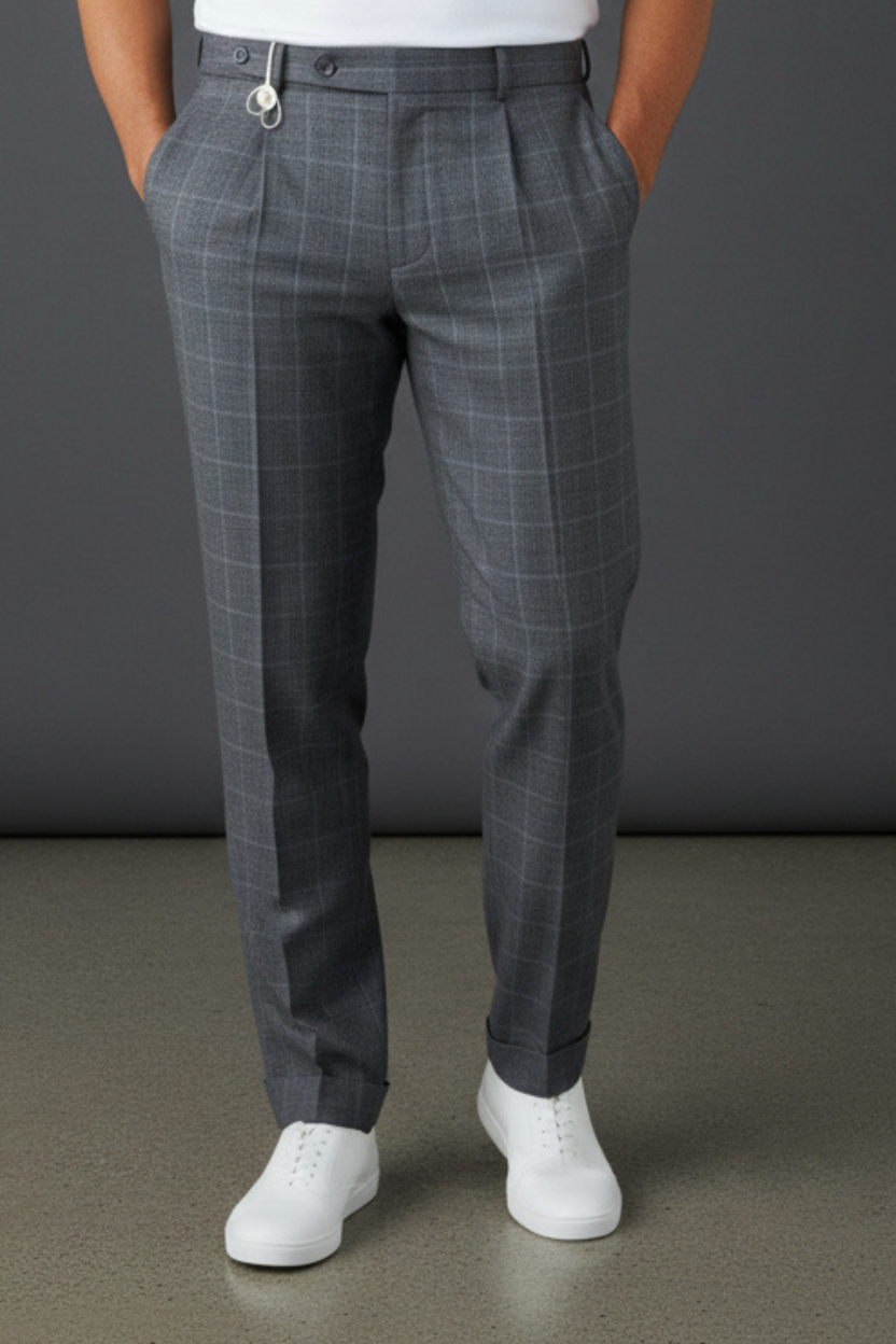 100% Wool Regular Fit Dress Trousers