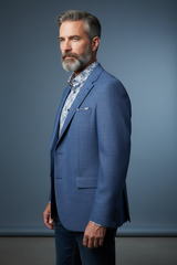 Blue Sport Jacket with Jeans - Side Angle