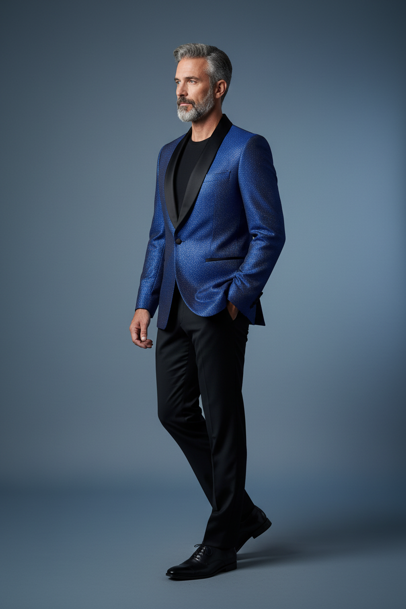 Blue Tuxedo Three-Quarter Left