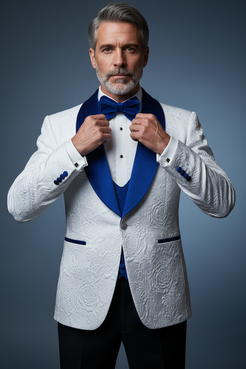 Blue velvet 3-piece detail shot