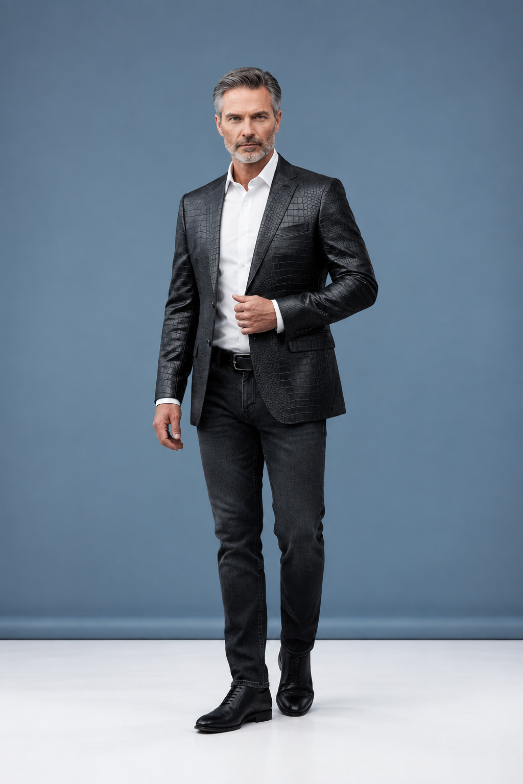 Brown jacket pose 1