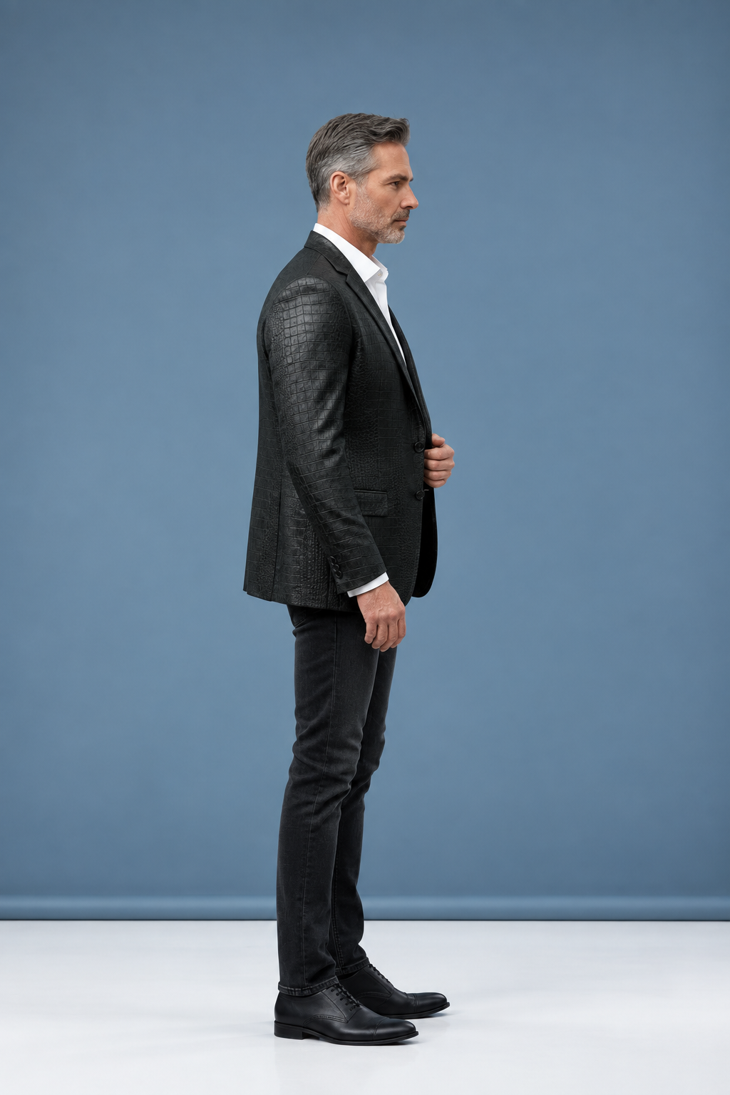 Brown jacket pose 5