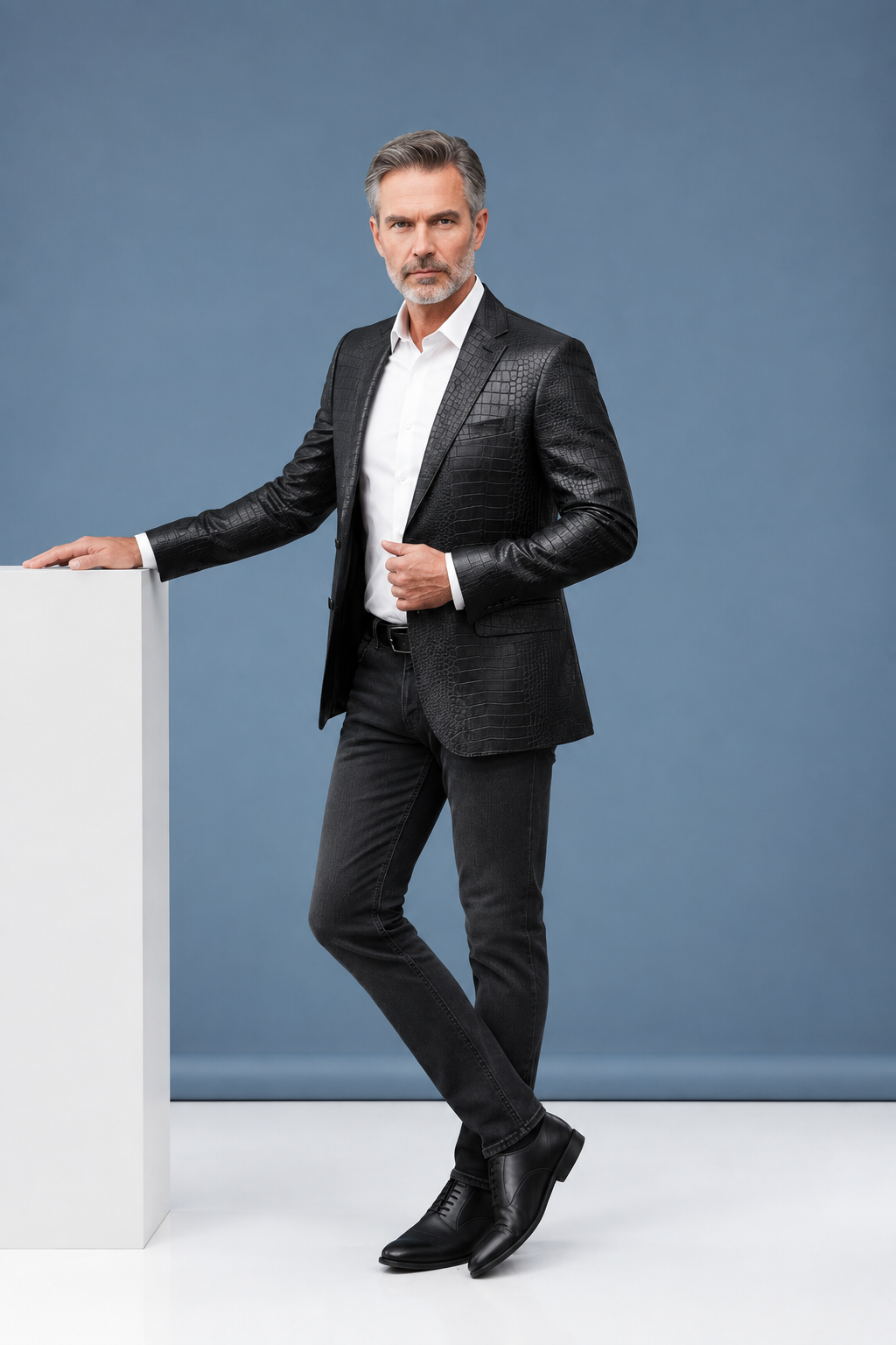 Brown jacket pose 6