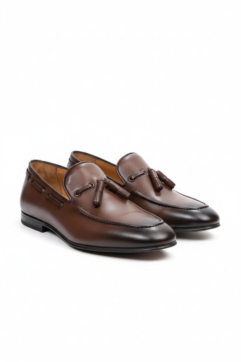 Dark brown leather vercini shoes