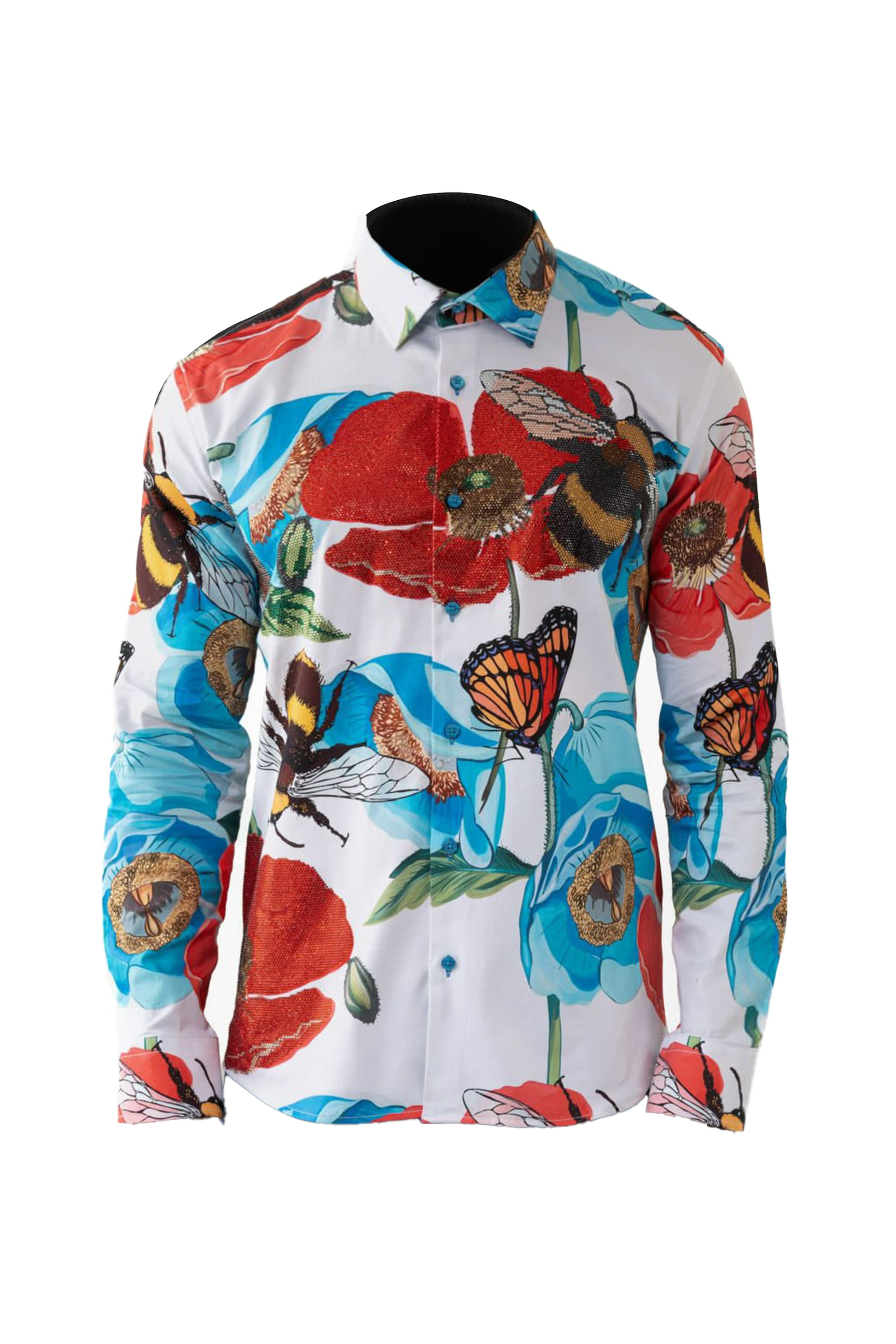 Butterfly Garden Luxe Men's Casual Shirt CASUAL SHIRT On Sale 30% Off Vercini