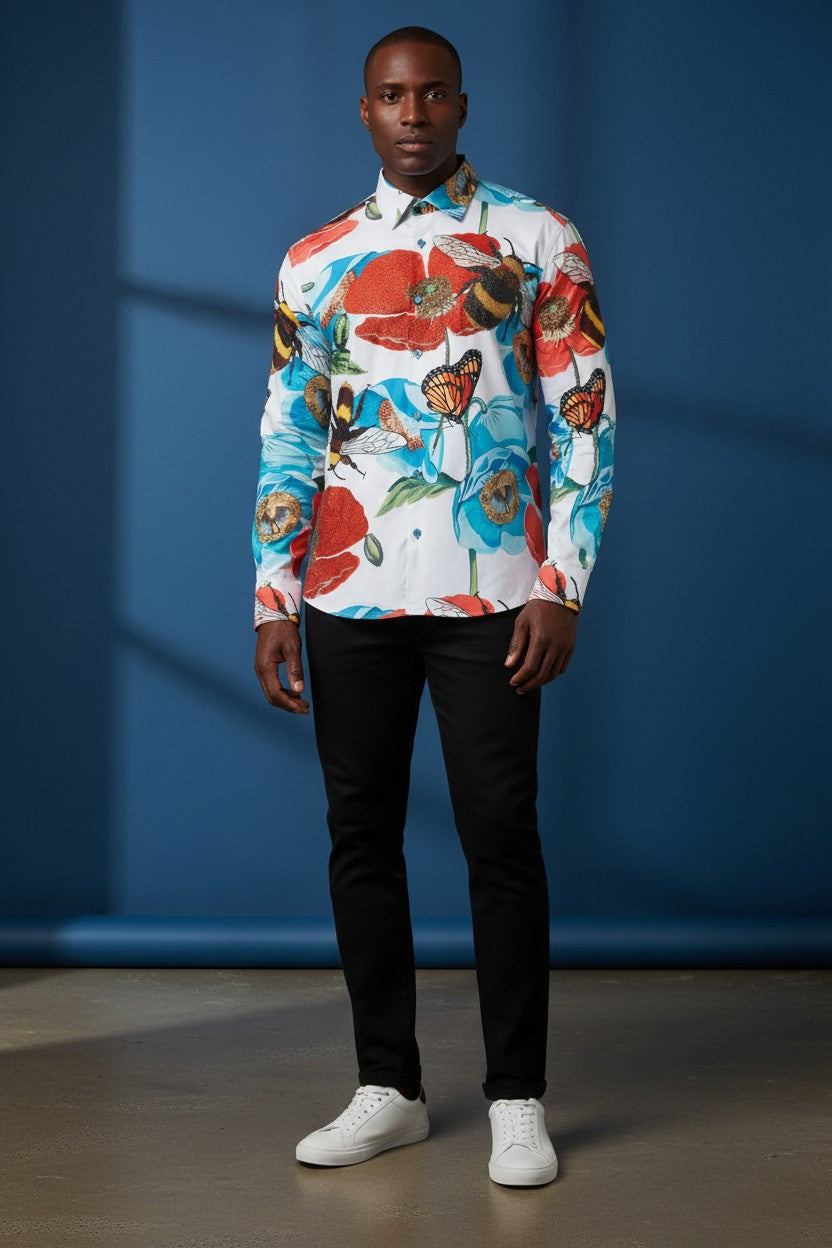 Butterfly Garden Luxe Men's Casual Shirt