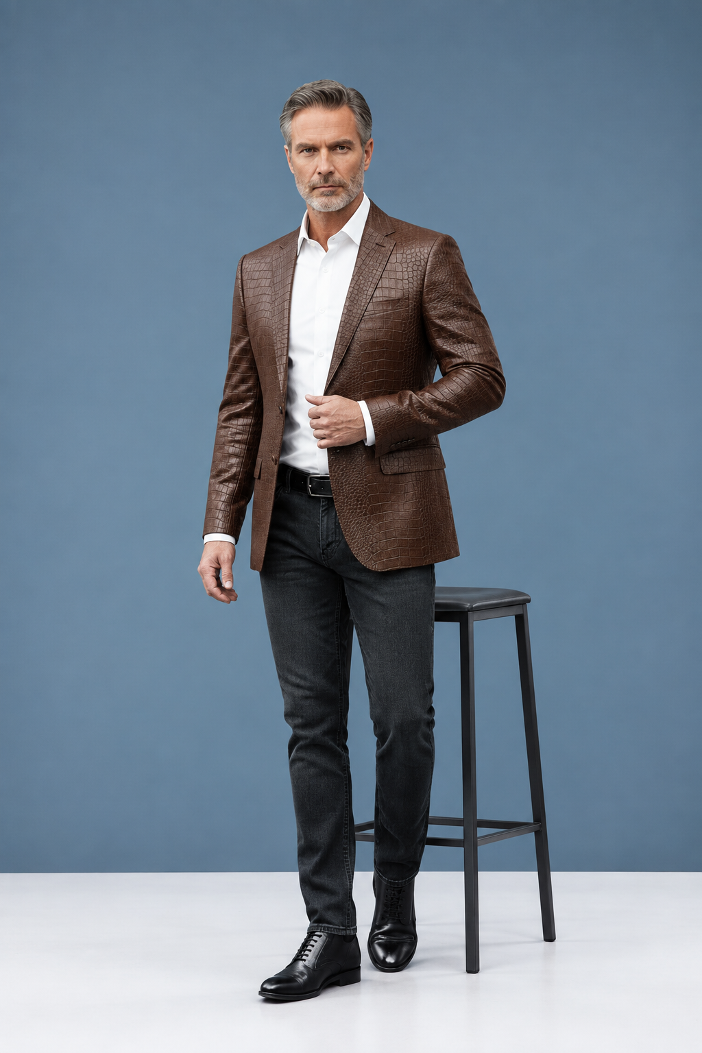 Chocolate jacket standing pose