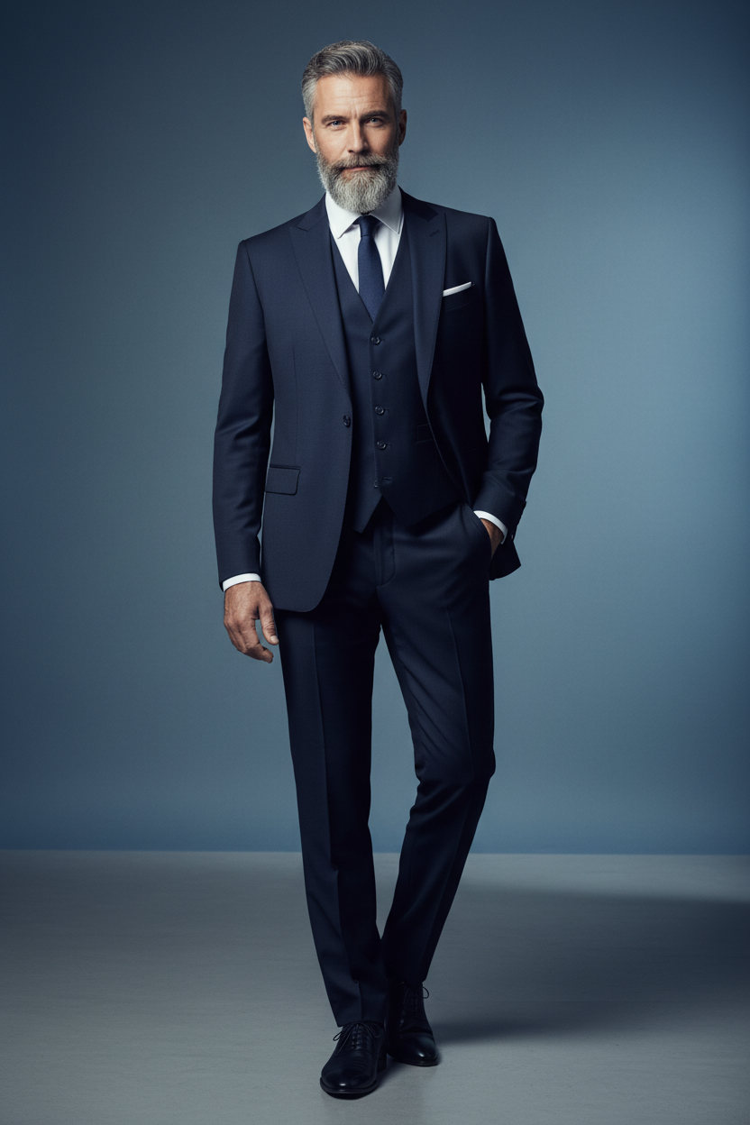 Dark Navy Suit - Hand in Pocket