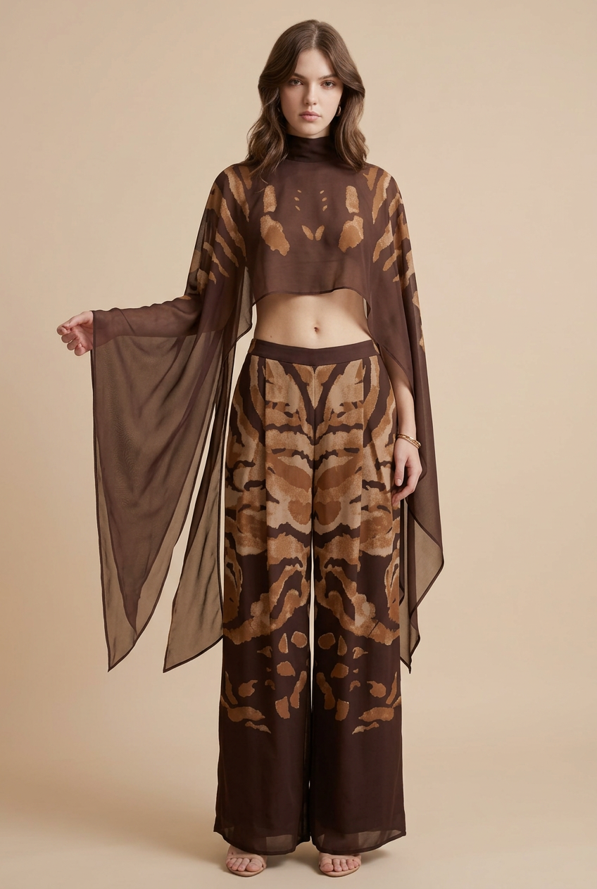 Draped-sleeve pose