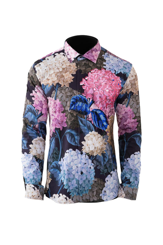 Floral Elegance Cotton Men's Casual Shirt CASUAL SHIRT On Sale 30% Off Vercini