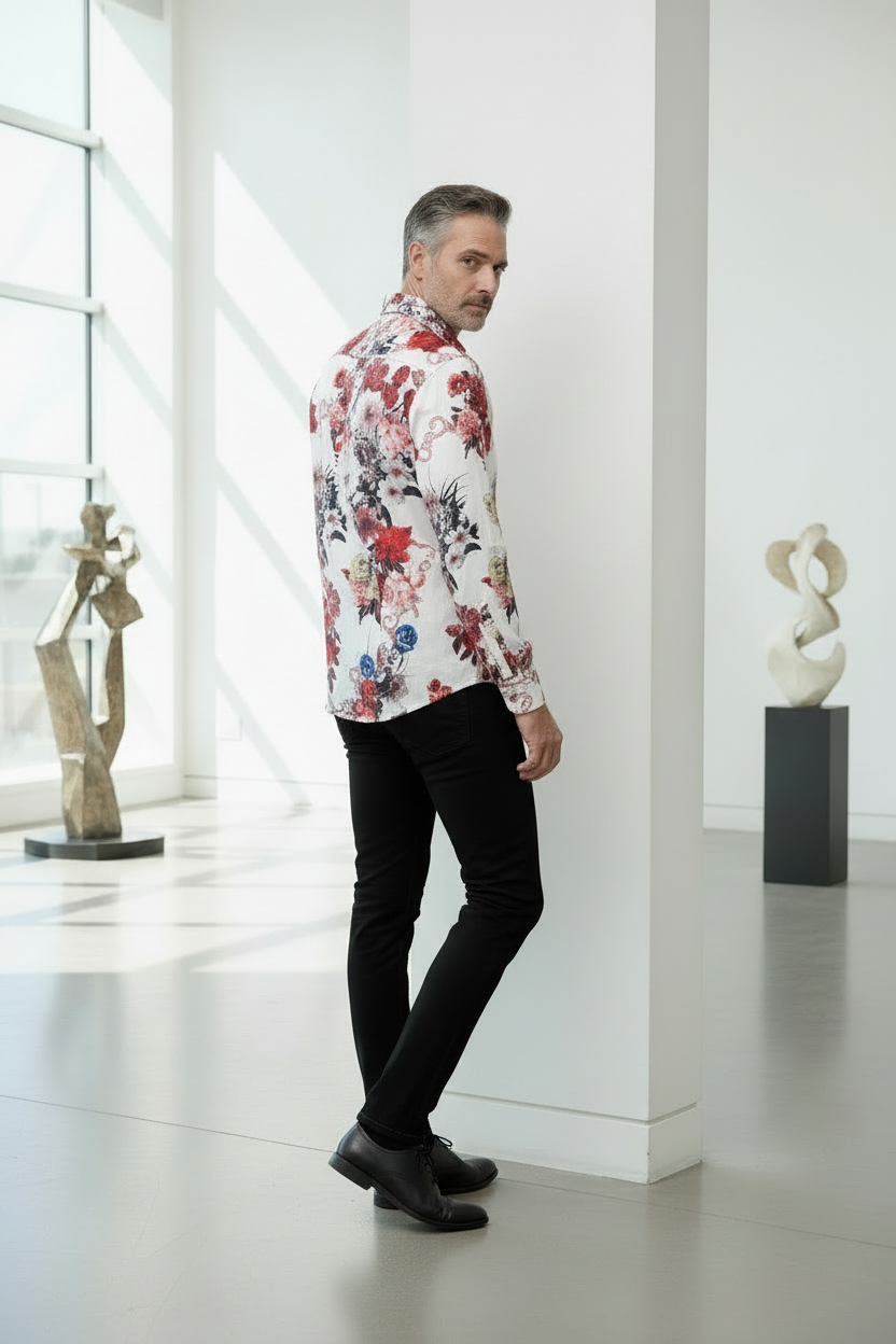 Vercini Floral Bloom Dress Shirt