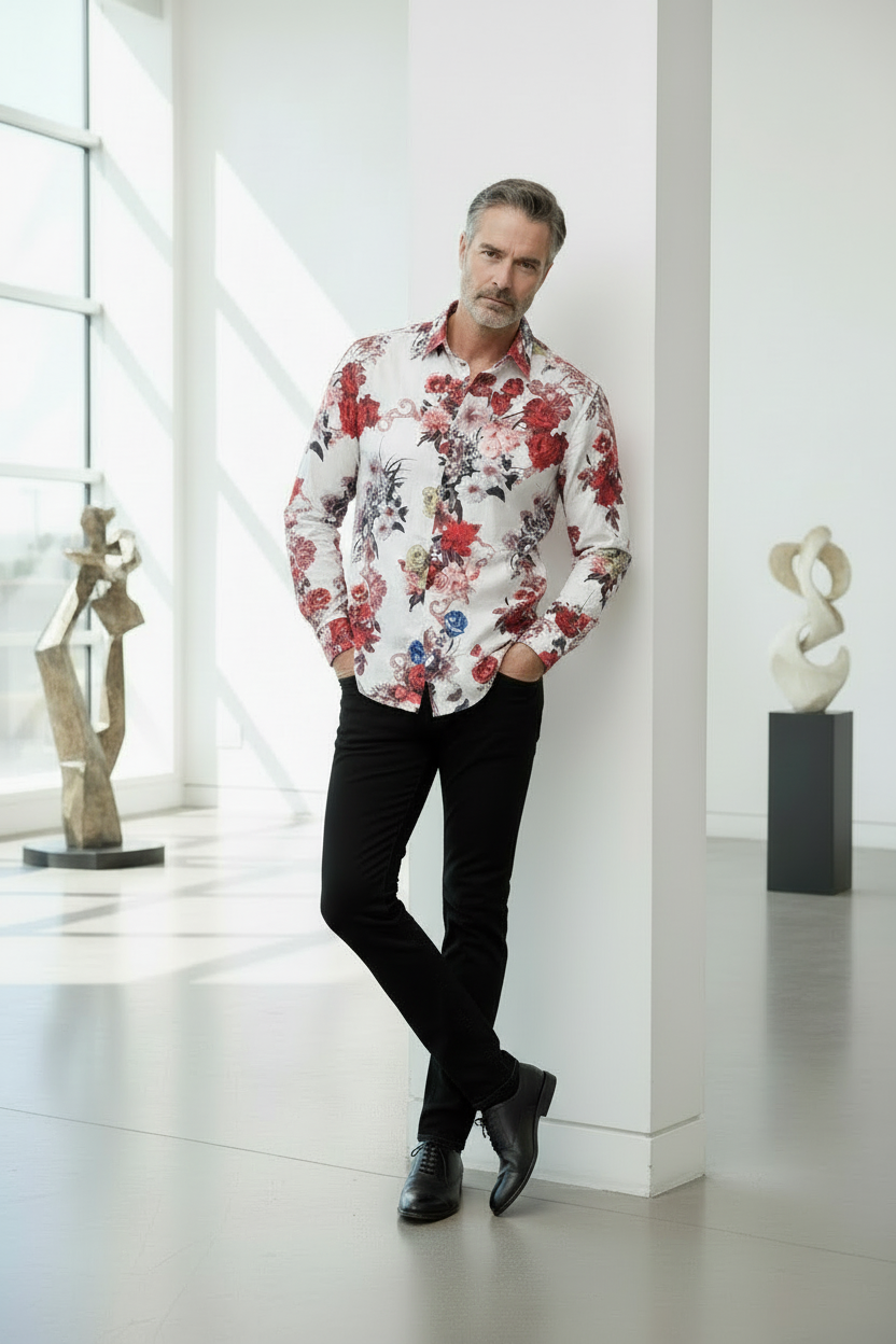 Vercini Floral Bloom Dress Shirt