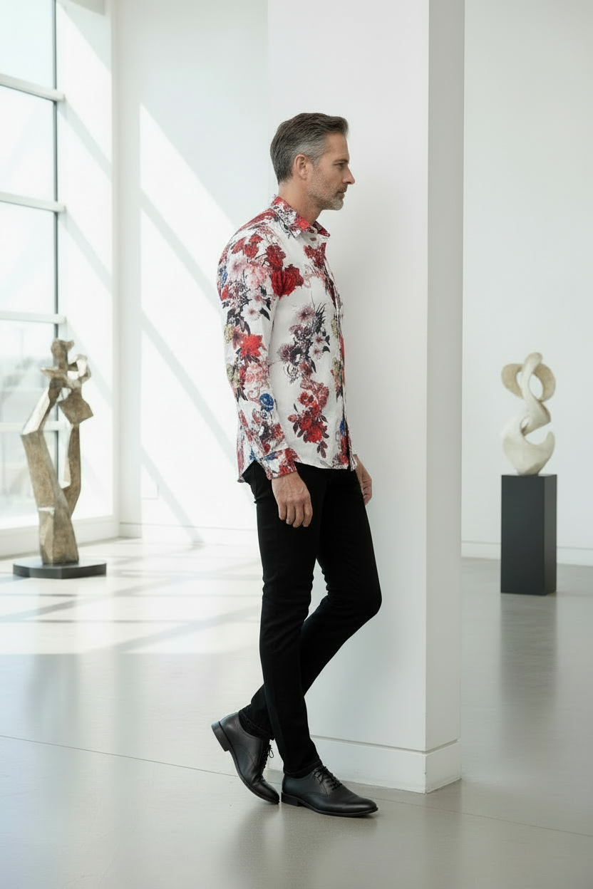 Vercini Floral Bloom Dress Shirt