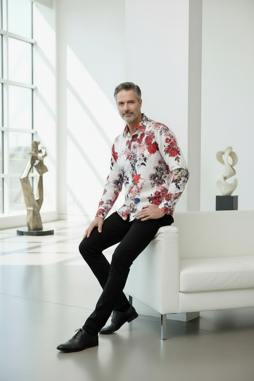 Vercini Floral Bloom Dress Shirt