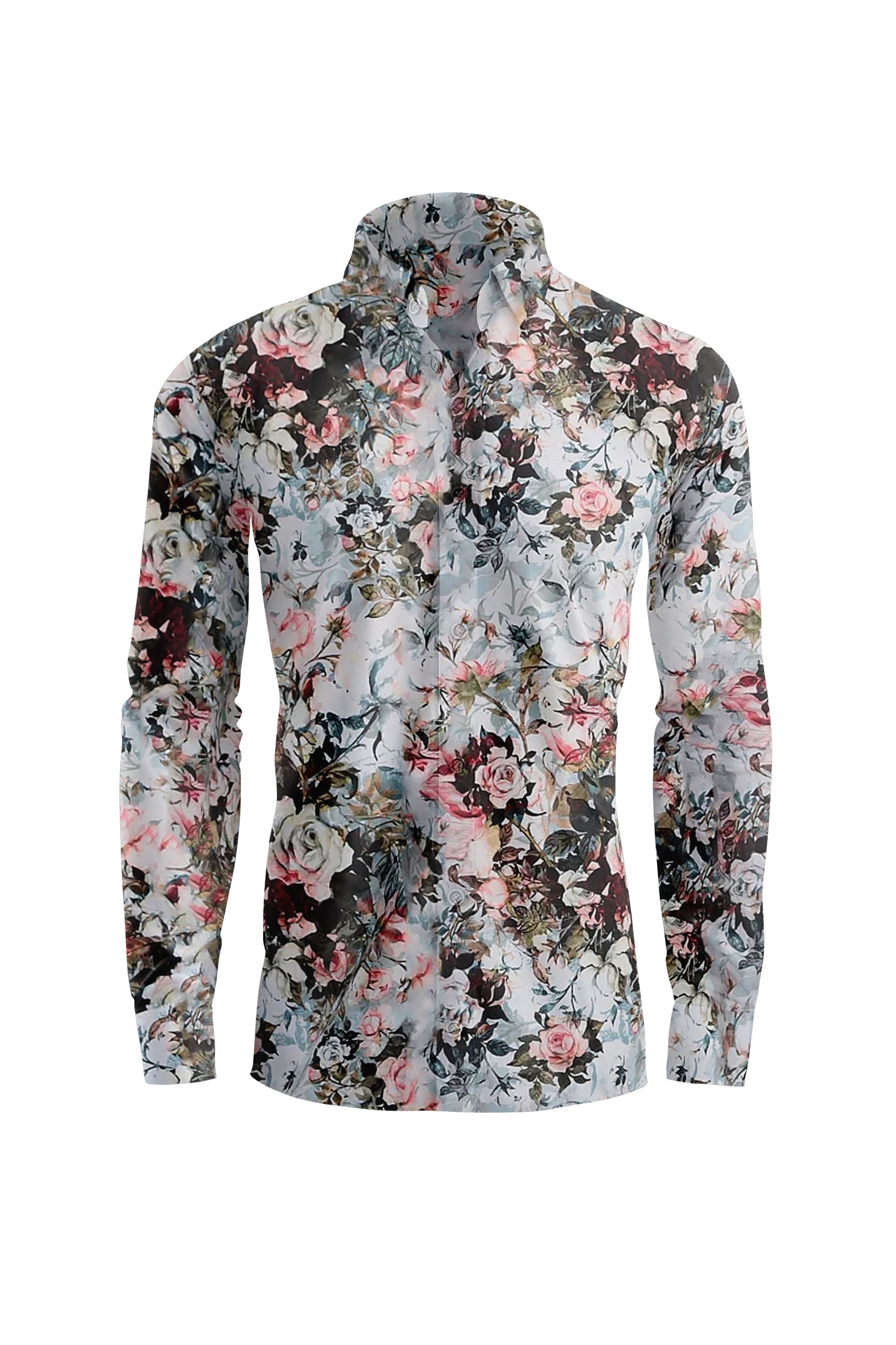 VERCINI GREEN FLOWER SHIRT VERCINI COLLAR SHIRTS Casual Shirts Vercini