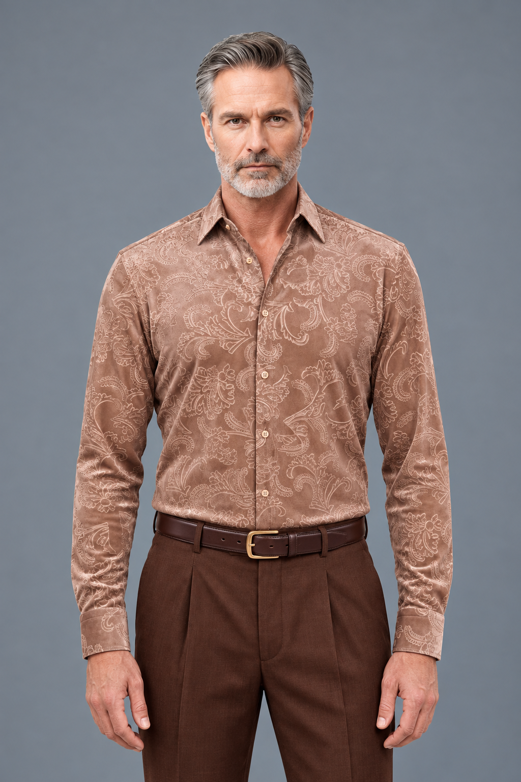 Paisley Print Long-Sleeve Button-Down Shirt