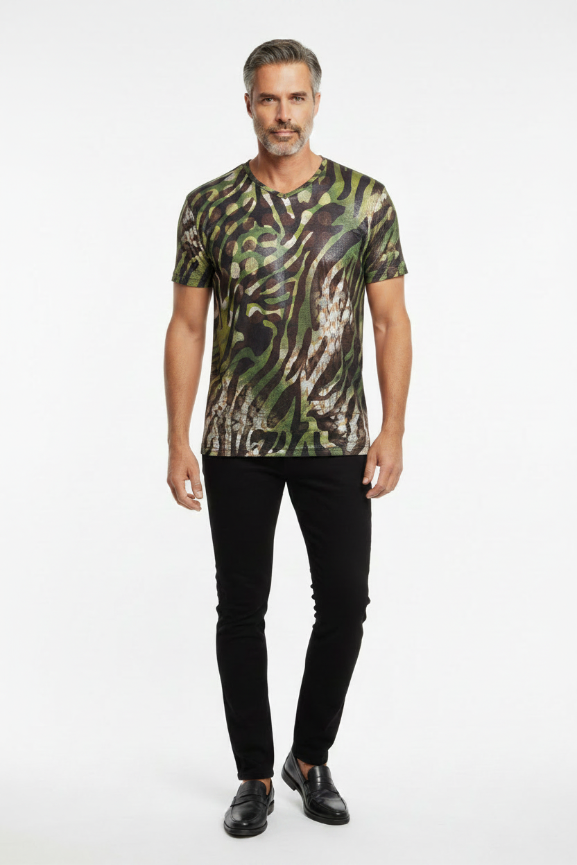 Jungle Tiger Camo Crew-Neck Tee