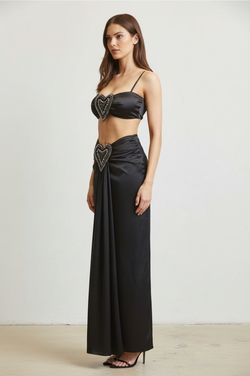 Full body view of Dark Romance set