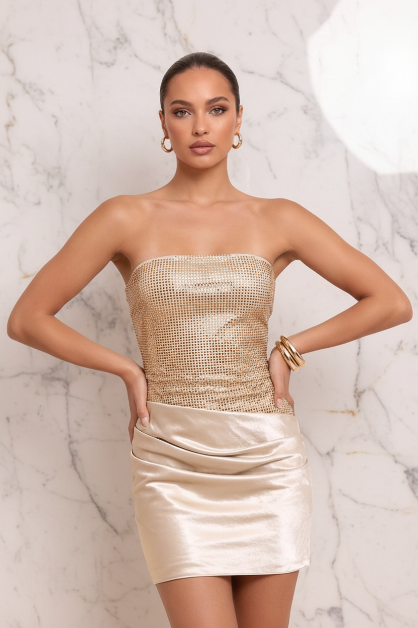 Gold Dress Pose 1