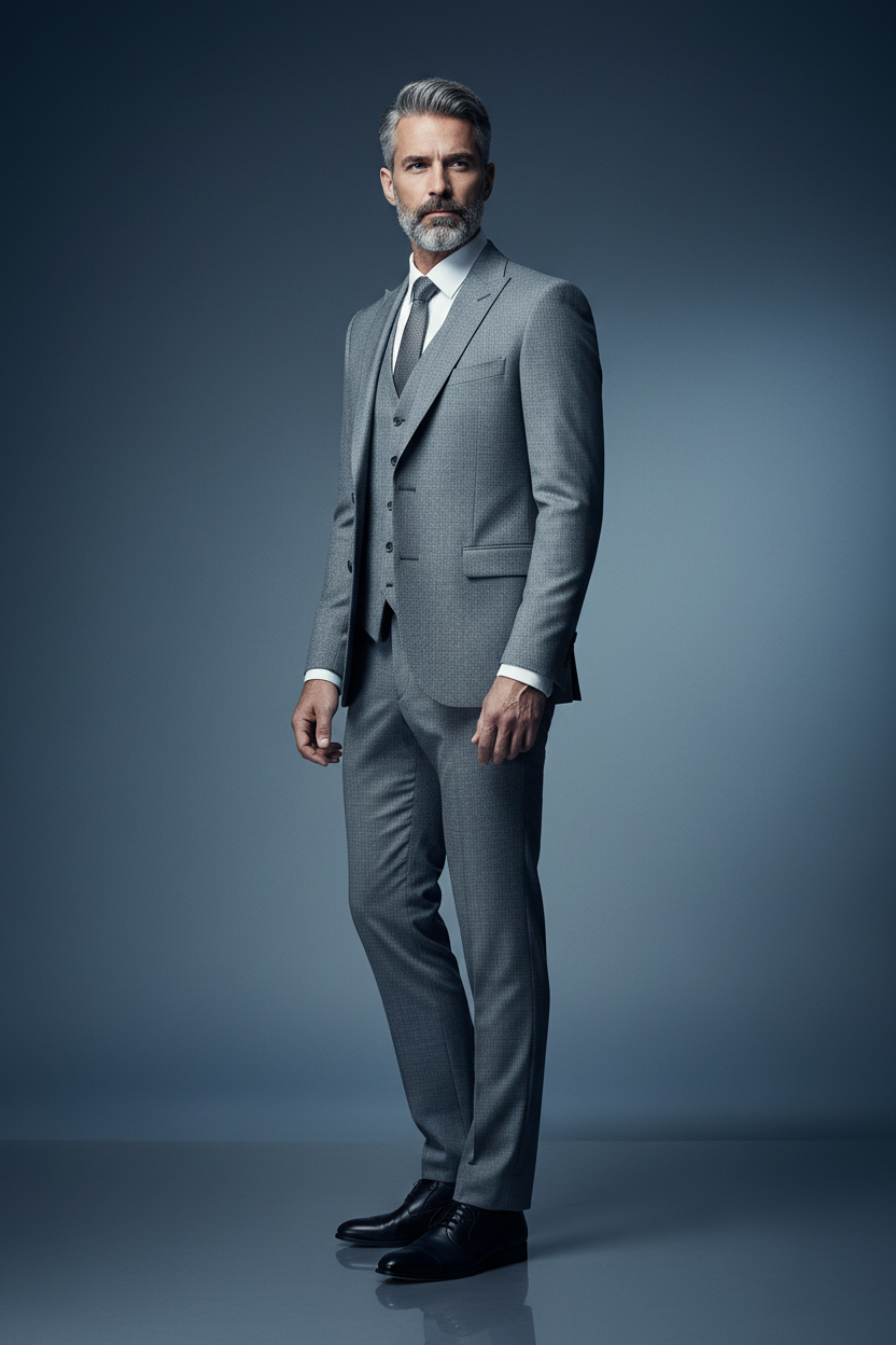 Gray Suit - Three-Quarter Turn