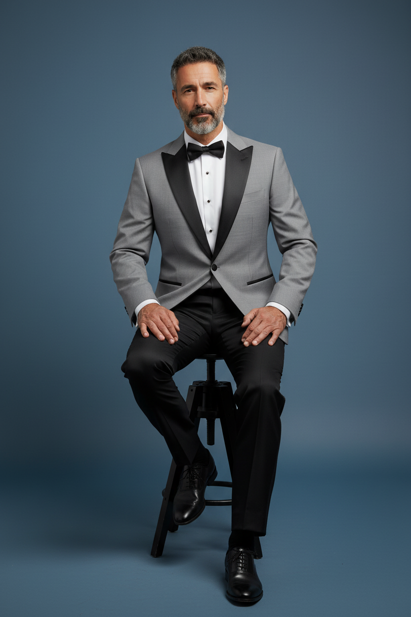 Gray Tuxedo Pose 4