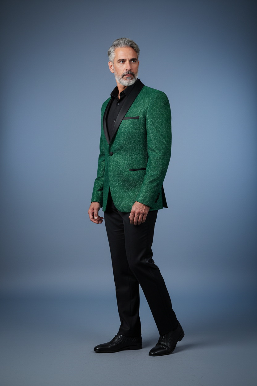 Green Tuxedo Three-Quarter Left