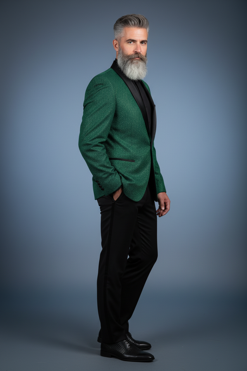 Green Tuxedo Three-Quarter Right