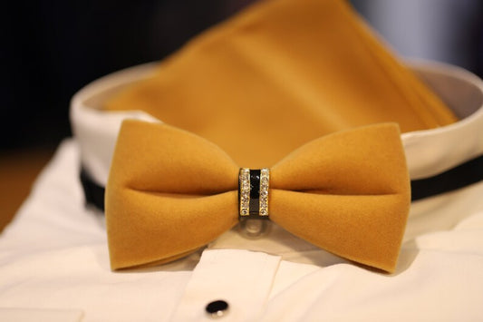 Regular velvet bow tie with Pocket Squares ACCESSORIES Accessories Vercini