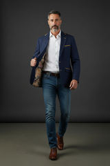 Vercini Classic Contrast-Trim Blazer