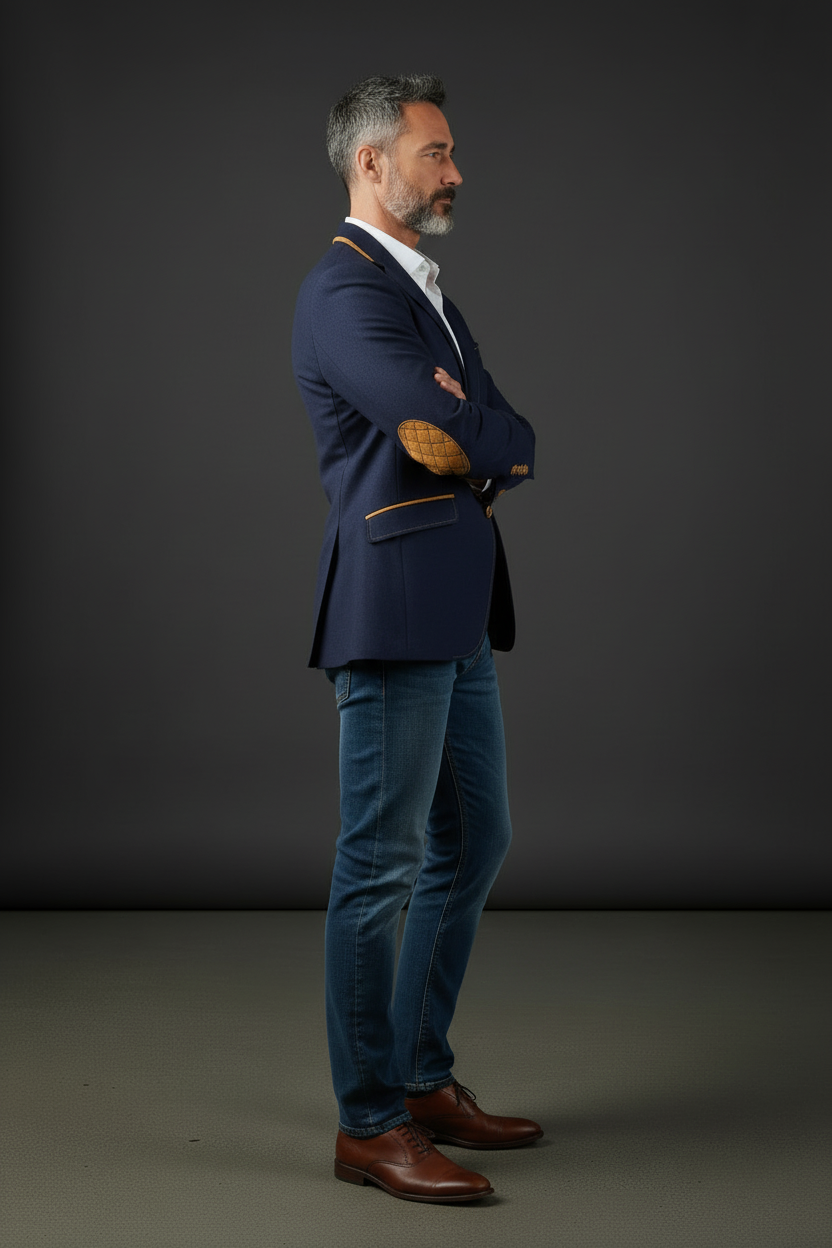 Vercini® Classic Contrast-Trim Blazer