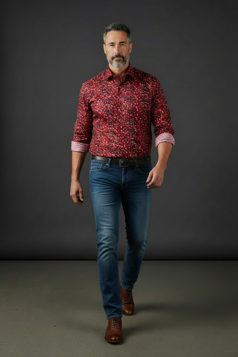 Vercini Premium Cotton Polka-Dot Shirt