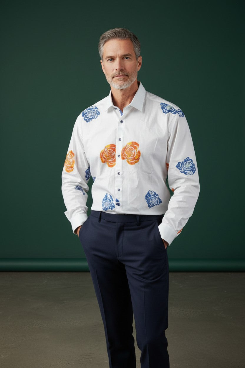 Mediterranean Muse Button-Up Casual Shirt