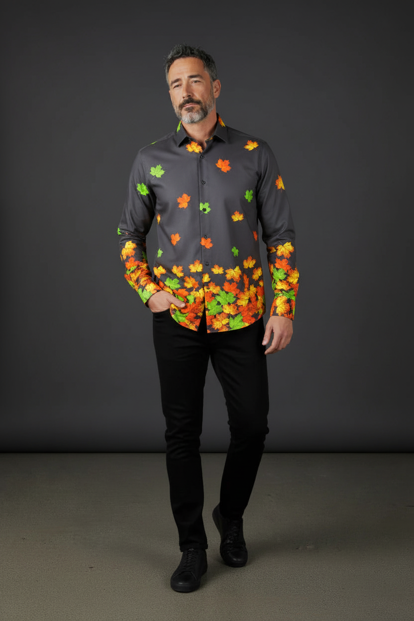 Fig Leaf Fall Vibe Casual Shirt by Vercini