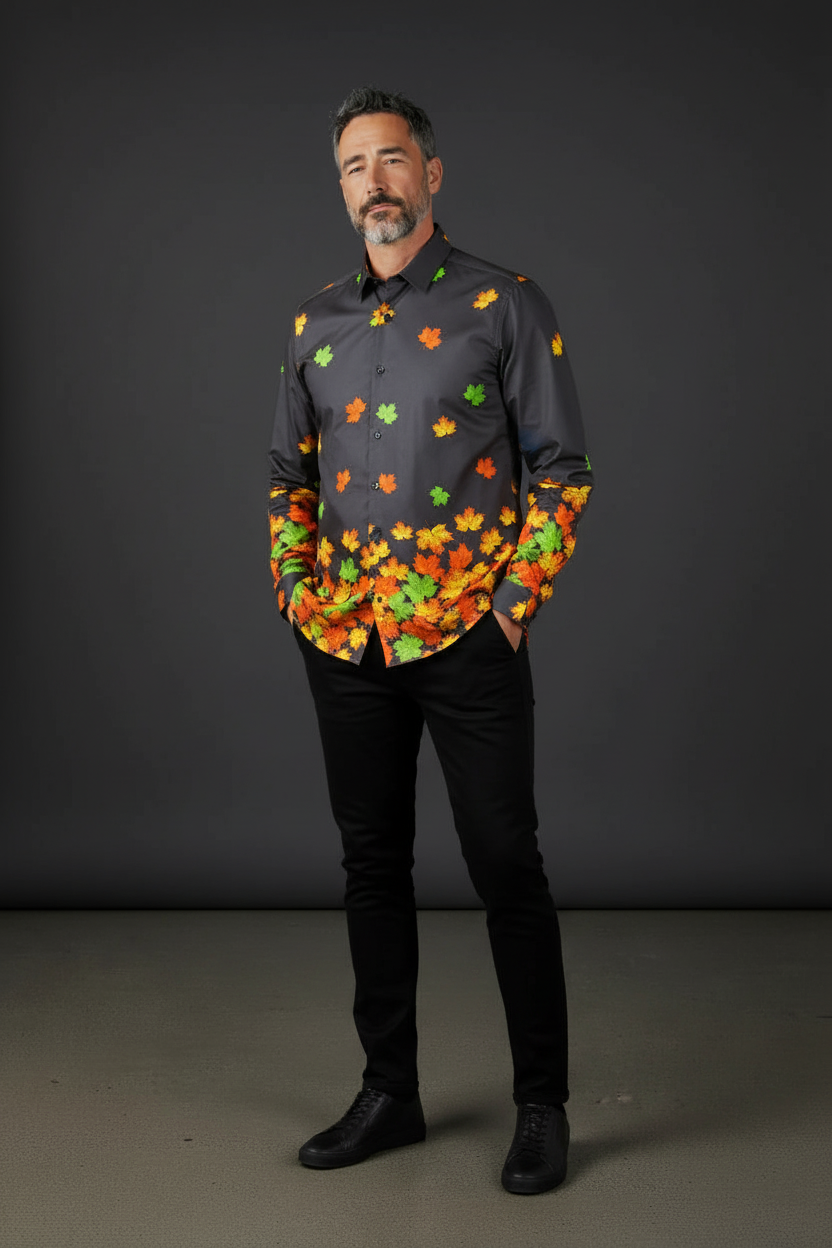Fig Leaf Fall Vibe Casual Shirt by Vercini