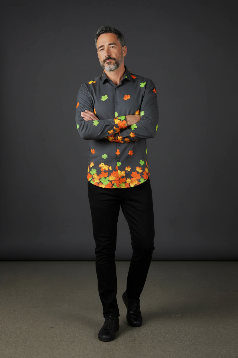 Fig Leaf Fall Vibe Casual Shirt by Vercini