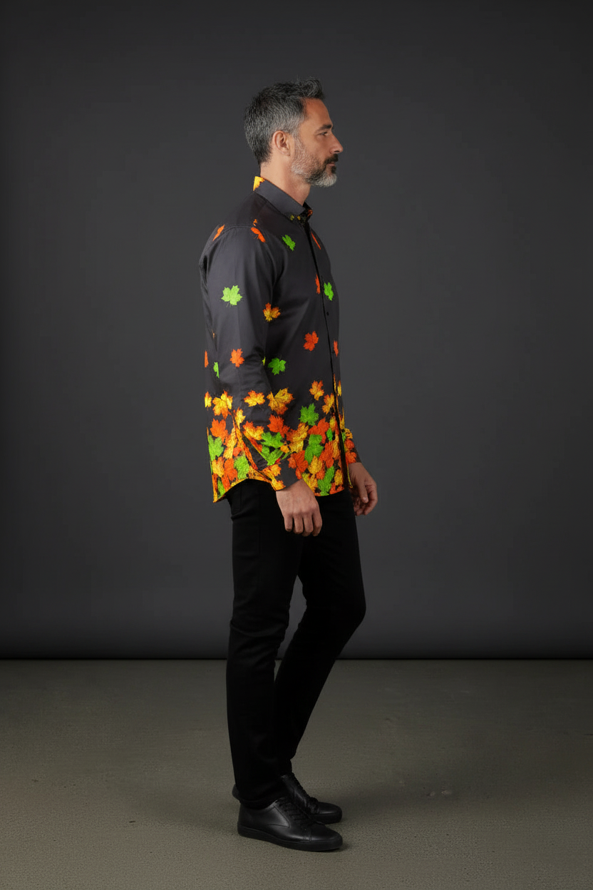 Fig Leaf Fall Vibe Casual Shirt by Vercini