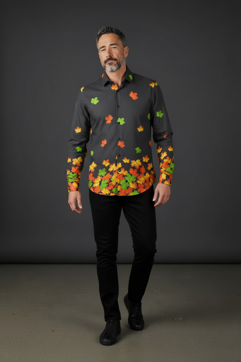 Fig Leaf Fall Vibe Casual Shirt by Vercini