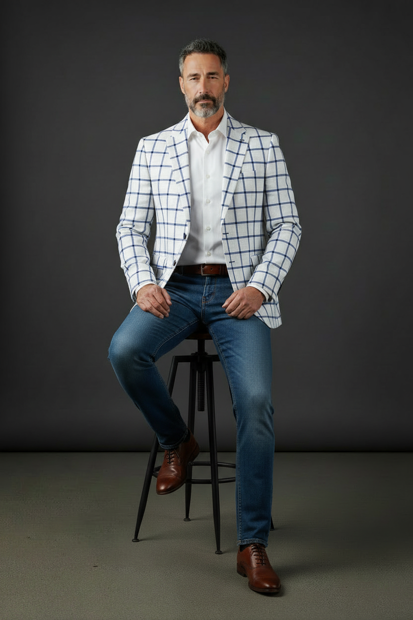 Vercini Regal Grid Men's Blazer